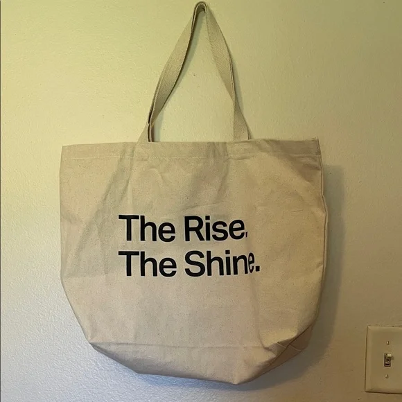 Vuori Cream Canvas Tote with Black Text - Picture 2 of 4